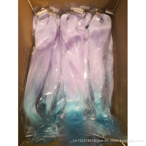 Japanese Kaneka Fiber Easy Braid Pre Stretched Braiding Hair Synthetic Yaki Bulk Pre-Stretched Jumbo Braids
